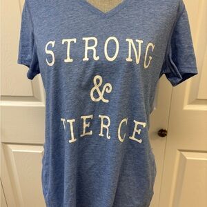 Danskin Blue Heather Semi-Fitted Graphic Tee